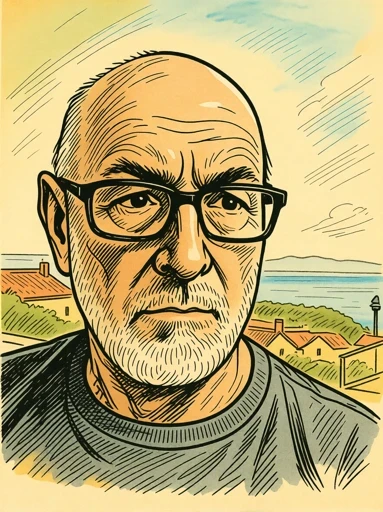 Ritratto di Darko in stile Pratt